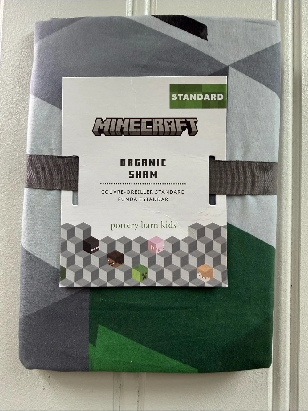 Pottery Barn Kids (1) Standard Minecraft Organic Cotton Standard Sham NEW 3066